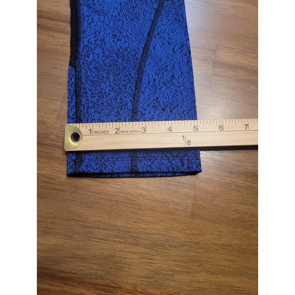 Lululemon Rush Hour 21 Crop Leggings Sapphire Blue Black Spray Jacquard Mesh 4